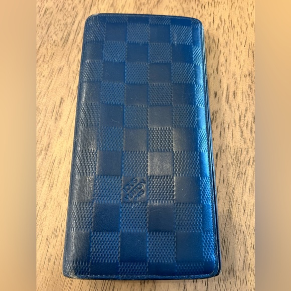 Louis Vuitton Handbags - Louis Vuitton Portefeuille Brazza Blue Damier Long Bifold Wallet